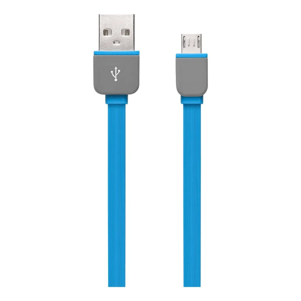 Cabo USB 2.0 e Micro USB de 5 Pinos Azul Multilaser WI298A