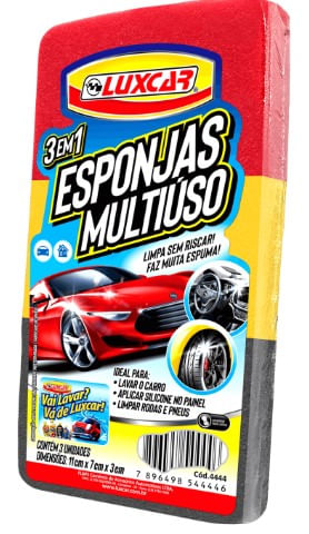 Kit 3 em 1 Esponjas Multiuso Luxcar 4444