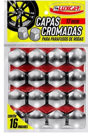 Capa Cromada Para Parafusos De Roda 17mm Luxcar 8202