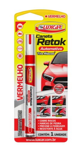 Caneta Tira Riscos Retok – Vermelha LUXCAR 5094