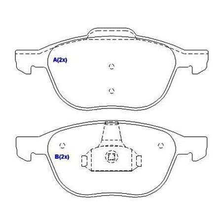 Pastilha-Freio-Dianteira-Ecosport-Focus-C30-C70-S40-V50-Mazda-Ferodo-HQF-2235C-sistema-Teves-comp-2