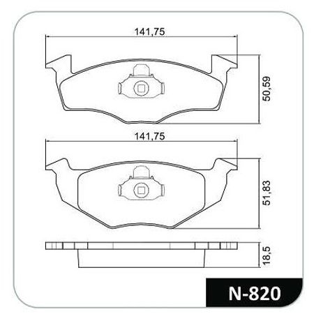 7892679061498-Pastilha-Freio-Dianteira-A3-Cordoba-Ibiza-Golf-Polo-Cobreq-N820-2020-2019-comp-2
