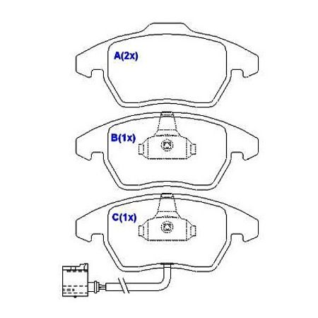 Pastilha-Freio-Dianteira-Toledo-Bora-Eos-Fusca-Golf-Jetta-New-Beetle-Passat-Tiguan-A1-A3-TT-comp-1